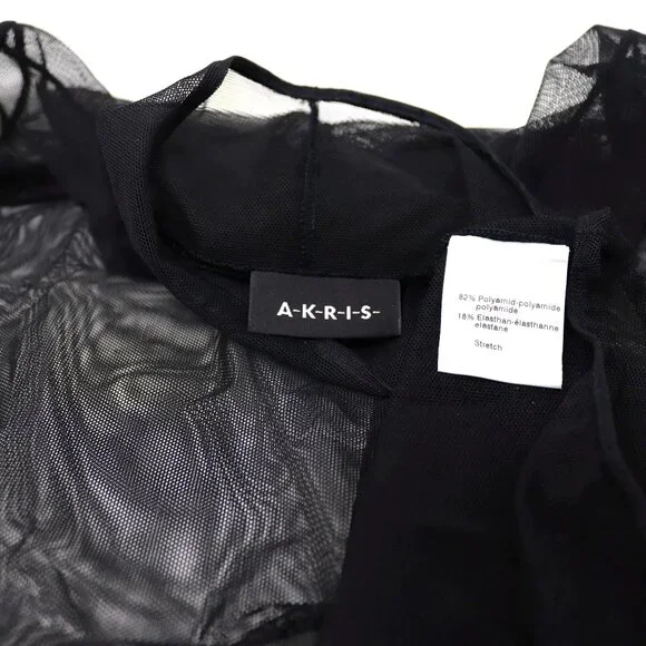 AKRIS Mock-Neck Illusion Sheer See Through Long-Sleeve Mesh Bodysuit - Picture 8 of 12